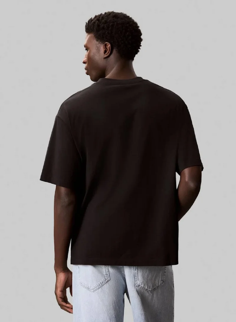 Calvin Klein Jeans Black Monogram Logo Tee for Men | Best Price UAE