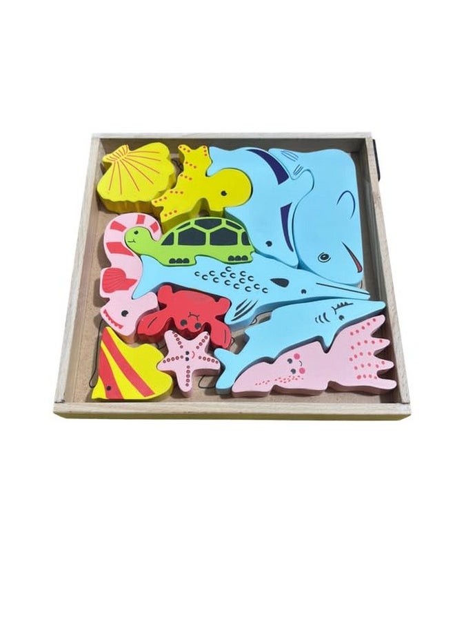 Kinder Creative Kinder Creative Peg Number Ring Counting Set,3D Sea Animals Stacking Puzzle,Alphabet & Numeric Magnetic Fishing Game, Educational Puzzle and Toys for Kids Pack of 3  - Image 4