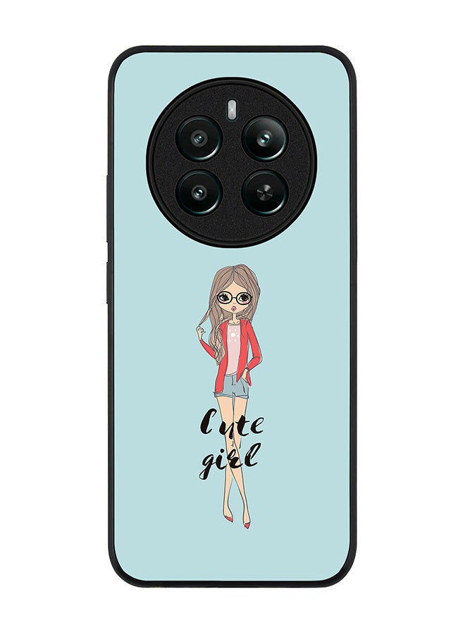 Stylizedd Rugged Black edge case for Realme 12 Plus 5G / Realme 12 4G, Slim fit Soft Case Flexible Anti Drop TPU Gel Thin Cover -  Dreamer Cute Girl - Image 1