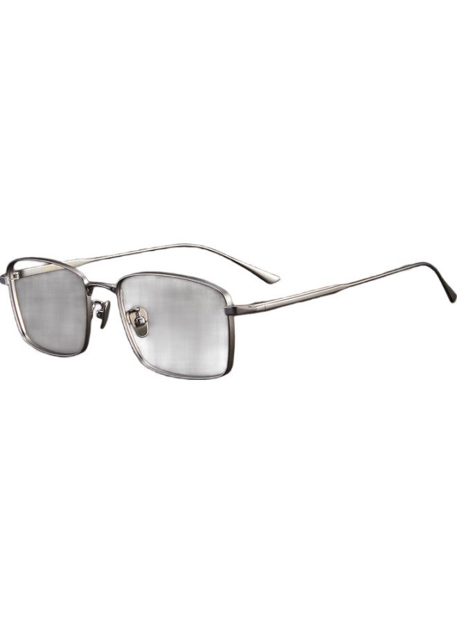 SOXICK High-Quality Style Ultra-Light Pure Titanium Myopia Glasses, Business Eyeglass Frames For Men And Women, Square Eyeglass Frames, 9003 Silver - Image 2