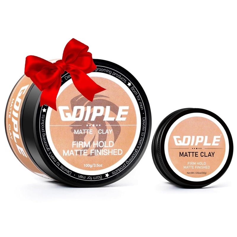 Goiple 2PCS Hair Styling Clay for Men Firm Hold Matte Finish Hair Clay Hair Paste for Men Water Based Matte Texture Pomade Mens Hair Products Add Volume Firm Hold Clay Pomade Ideal for All Mens Hair Types