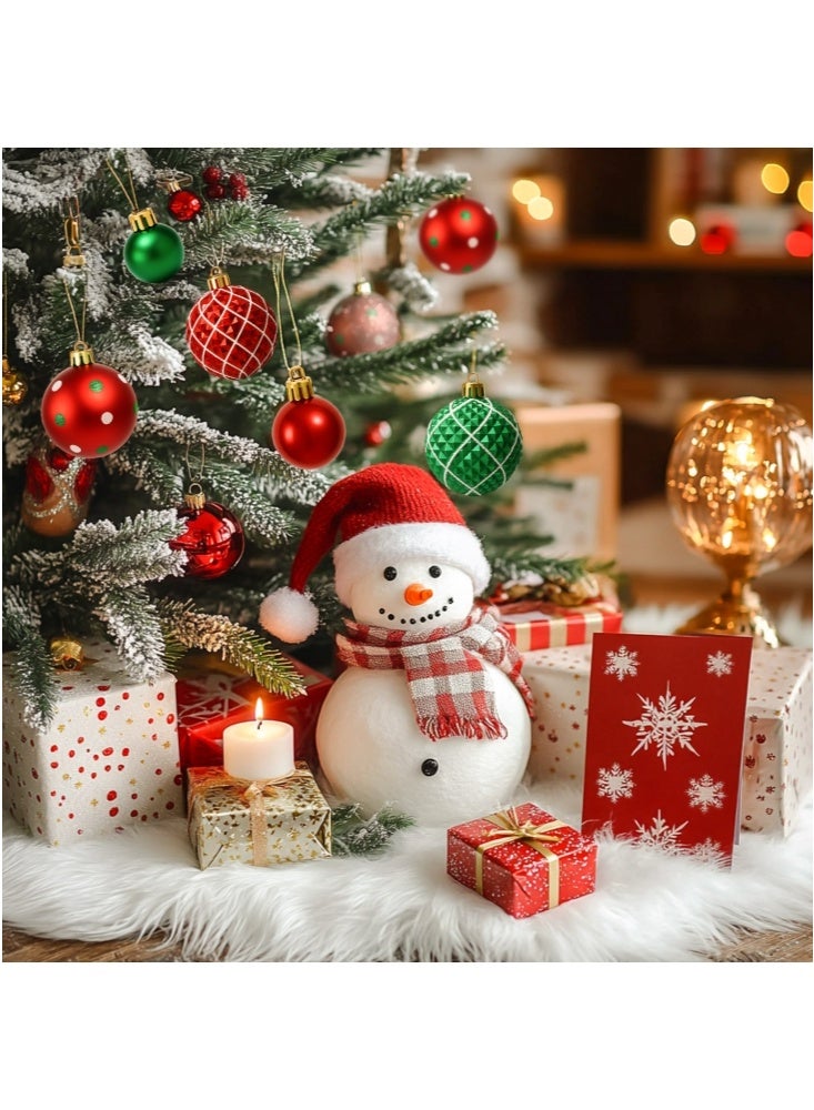 GGEROU زينة كرات عيد الميلاد، 44 قطعة كرات شجرة معلقة غير قابلة للكسر، كرات شجرة عيد الميلاد البلاستيكية اللامعة باللونين الأحمر والأخضر - Image 5