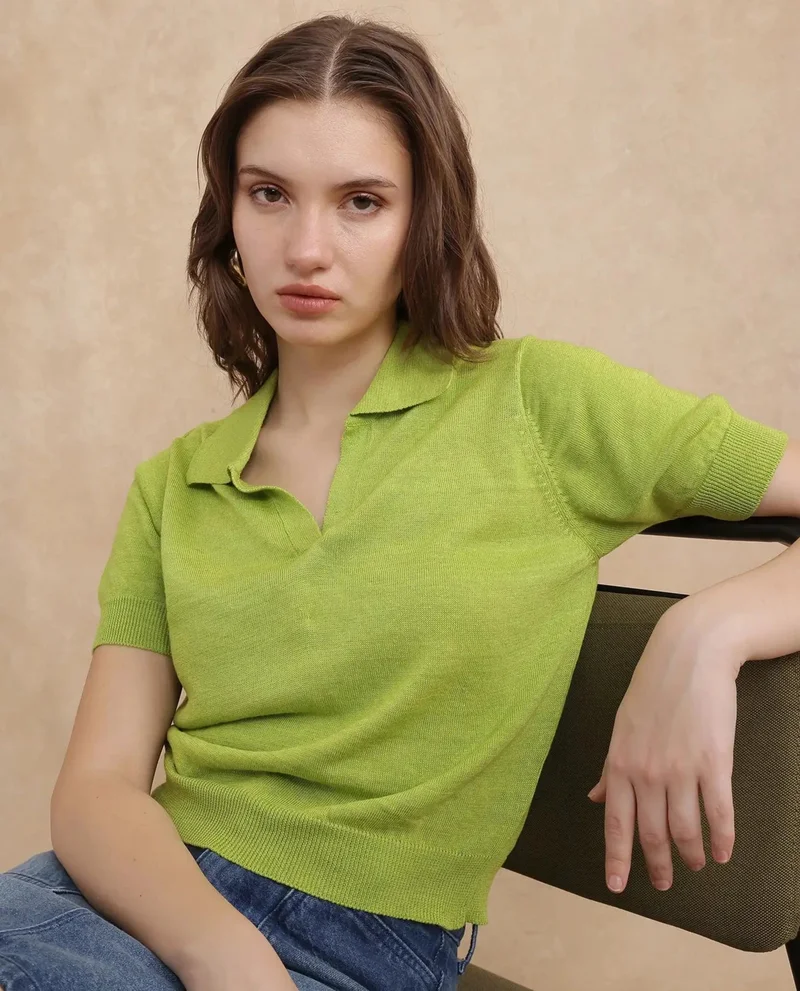 Rareism Women's Linen Blend Polo