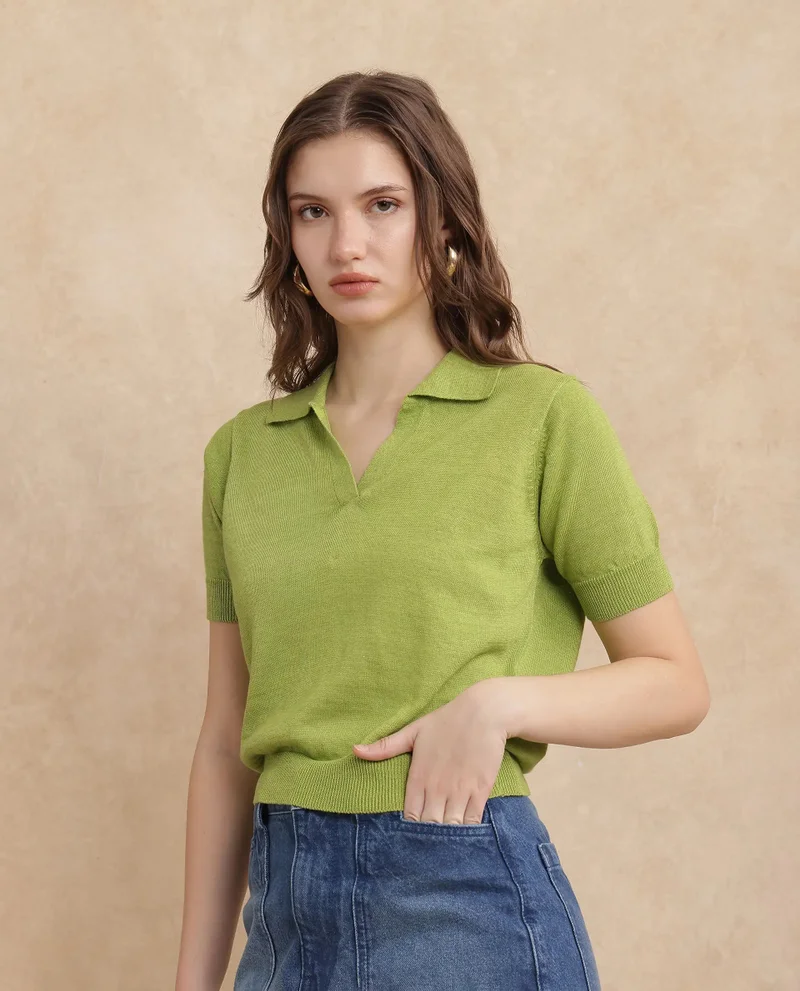 Rareism Women's Linen Blend Polo