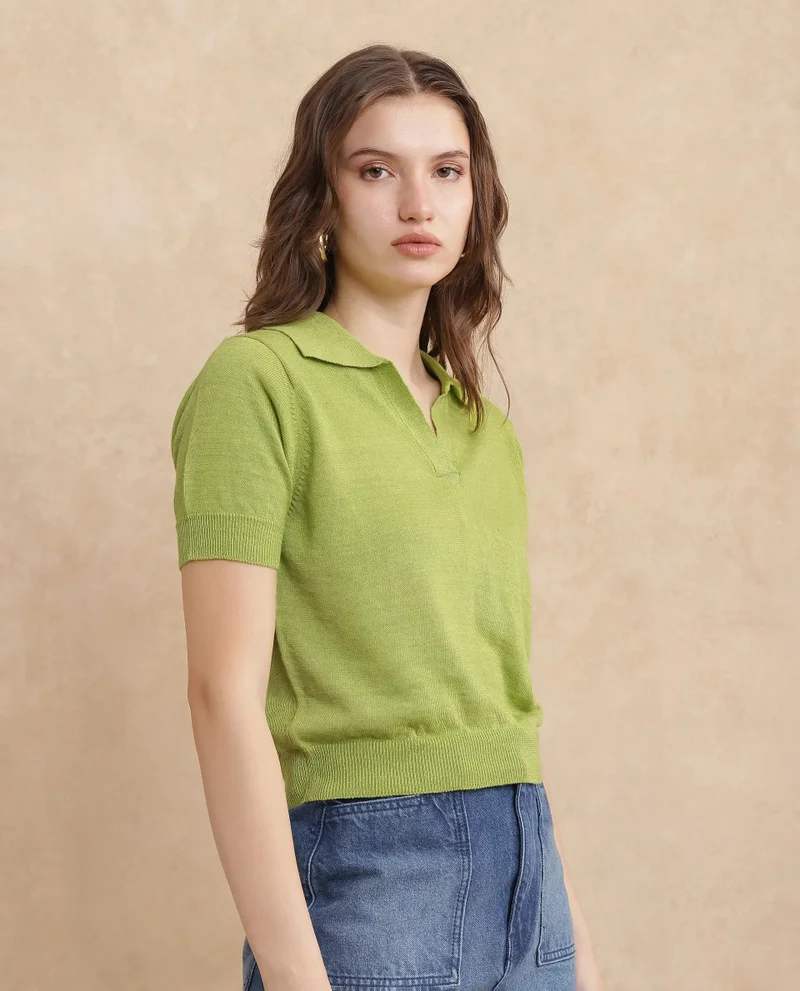 Rareism Women's Linen Blend Polo