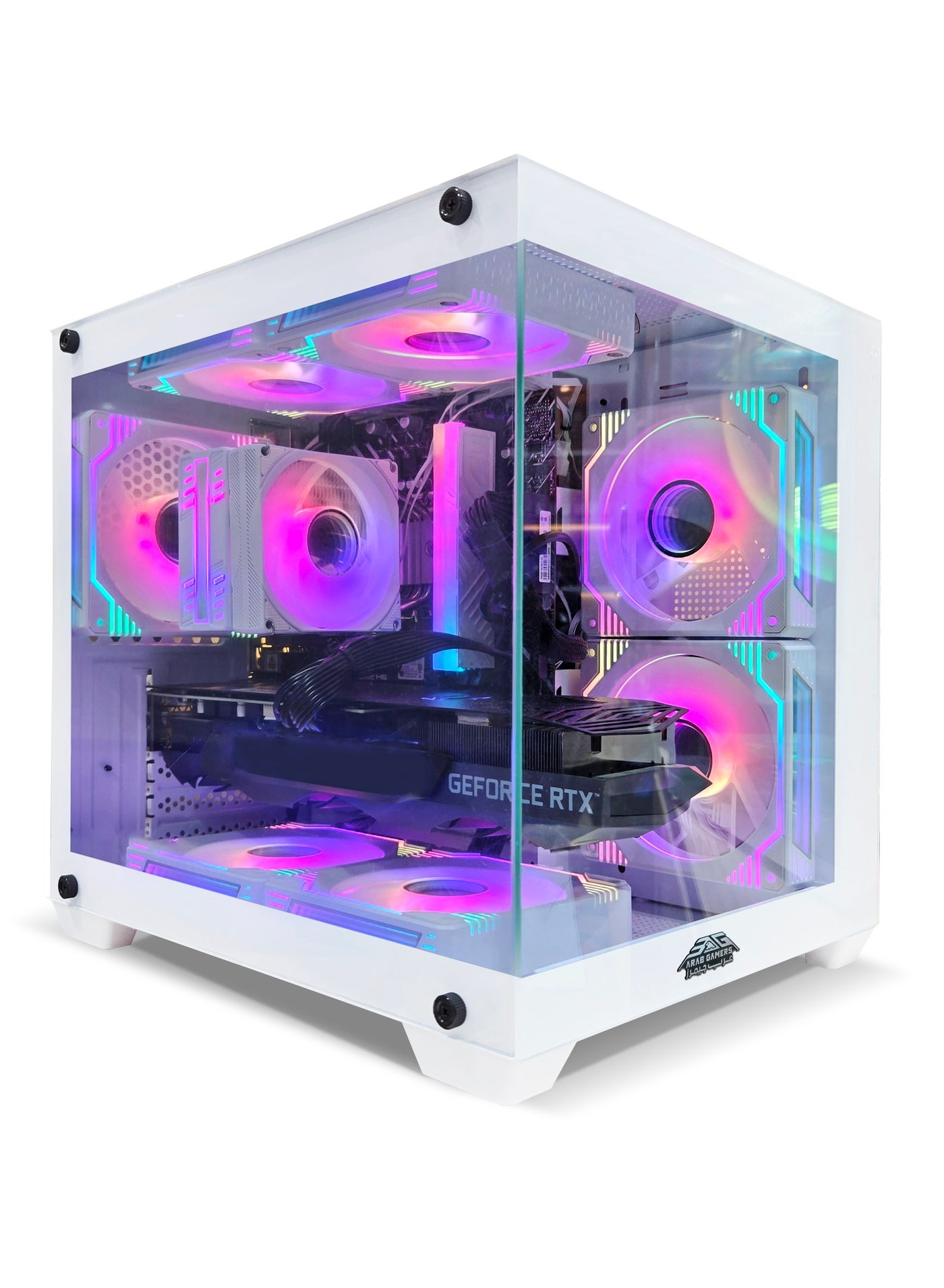 NOVA White Gaming PC - Intel Core i5-14400F Processor/16GB DDR5 RAM/1TB SSD/8GB Nvidia GeForce RTX 5060 Graphics/Windows 11 Pro/ RGB Gaming Case White