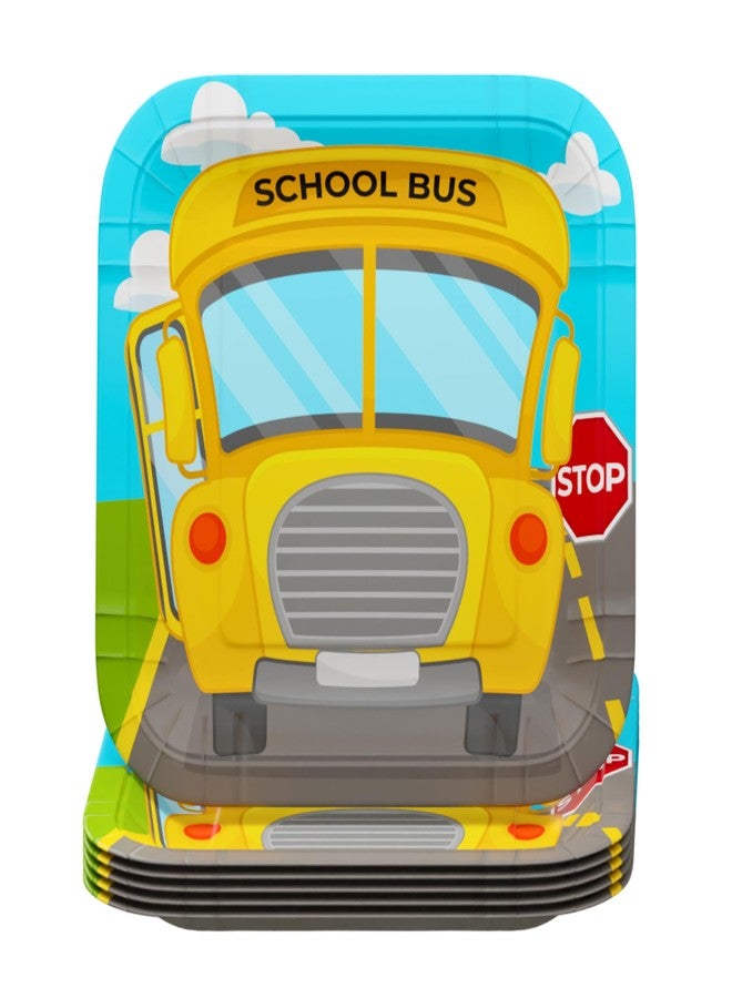بلو أورتشدس مجموعات حفلات قياسية على شكل حافلة مدرسية (100 قطعة تكفي 16 ضيفًا) - لوازم حفلات على شكل حافلة مدرسية، أطباق ومناديل عيد ميلاد على شكل حافلة مدرسية، زينة حفلات تخرج مدرسية، حفلات مواصلات، بلو أورتشاردز - Image 4