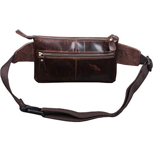 KPYWZER Vintage Leather Waist Bag Fanny Pack for Men Women Hip Bum Bag with Adjustable Strap for Outdoors Workout Traveling Casual Running Hiking Cycling Brown - Image 4