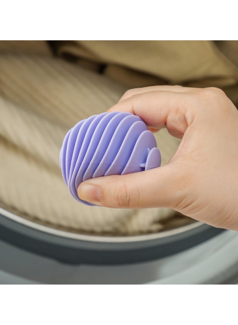 كرات المجفف الغسيل القابل لإعادة الاستخدام، كرات الغسيل المضادة للثبات، كرات الغسيل للغسالة، التشابك مجاني للغسيل، تليّن الأقمشة، منع المشابك، تعزيز التنظيف (3 قطع، أخضر أرجواني أصفر) - Image 3