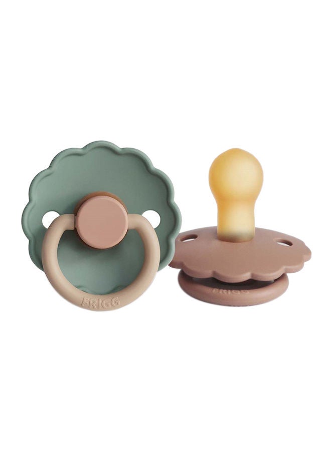 Daisy Latex¬†Baby Pacifier, 0-6 Months, Size 1, Pack of 2 - Rose Gold/Willow