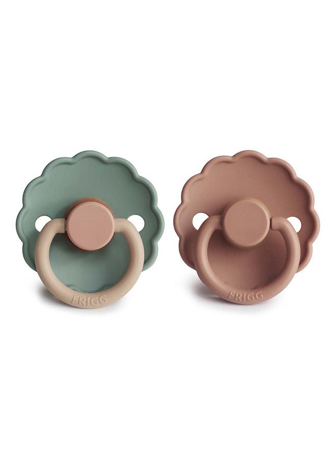 Daisy Latex¬†Baby Pacifier, 0-6 Months, Size 1, Pack of 2 - Rose Gold/Willow