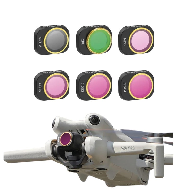 GetZget Nd Filters Set for DJI Mini 4 pro Camera HD Multi Layer Coating Lens Filter Accessories (6 in 1 Set) - Image 1