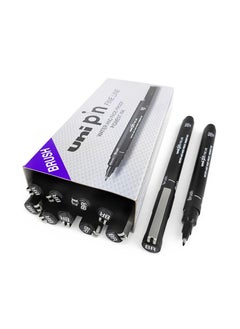 Uniball 12-Piece Unipin Drawing Brush Pen Black Ink  - Image 1