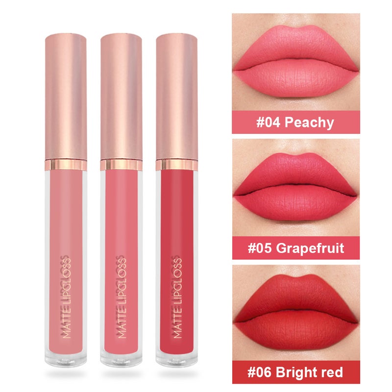 3 Nudelipgloss Lip Glaze Set Non-Stick Cup Non-Fading Lip Gloss Velvet Matte Set Matte - Image 2