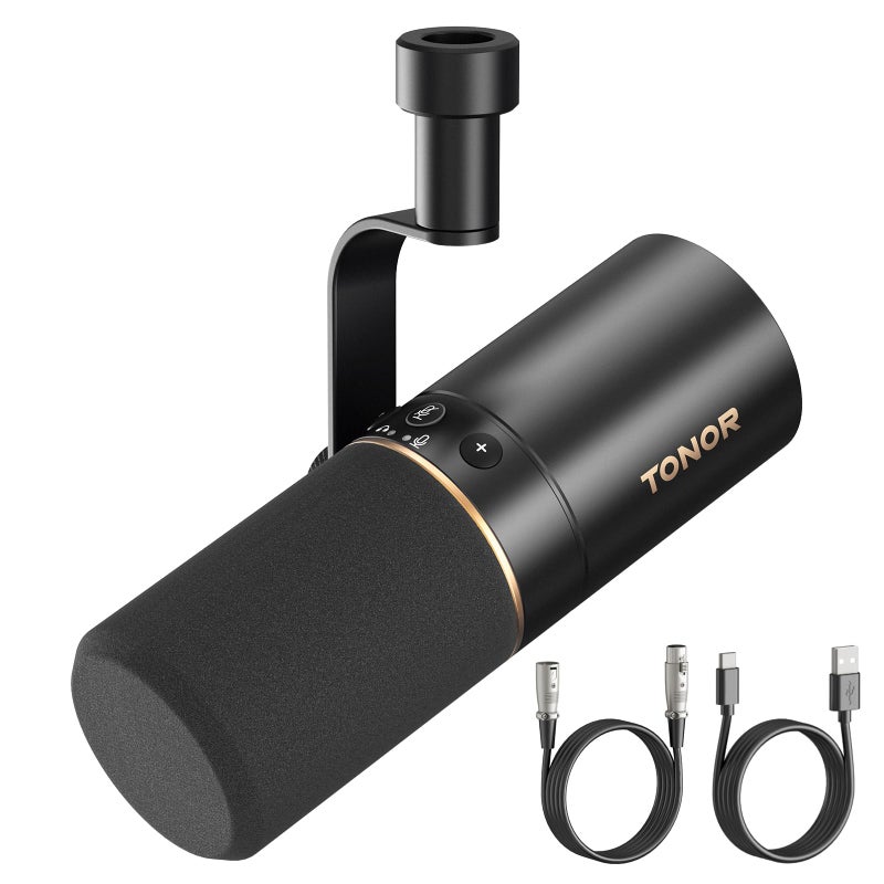 TONOR TONOR Dynamic Microphone, USB/XLR PC Microphone for Podcast, Recording, Live Streaming & Gaming, XLR Cardioid Studio Mic Music Voice-Over with Quick Mute, Headphone Output, Volume Control TD510  - Image 1