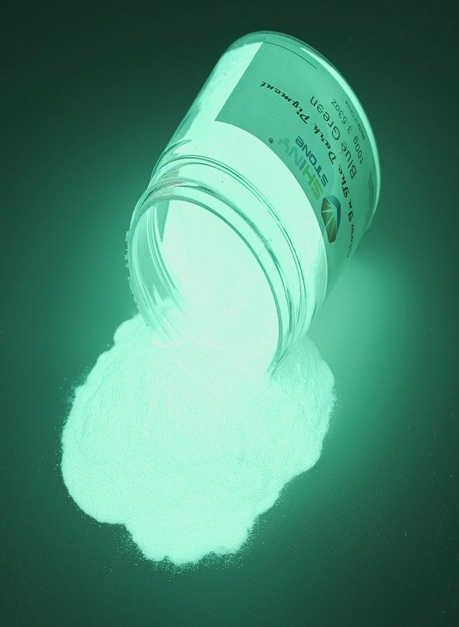 Shiny Stone Glow in The Dark Powder Pigment, Neutral and Fluorescent Colorful Luminous Pigment Powder for Painting, Epoxy Resin Colorant, DIY Crafts and Theme Party,100g/3.53oz (Blue Green) - Image 4