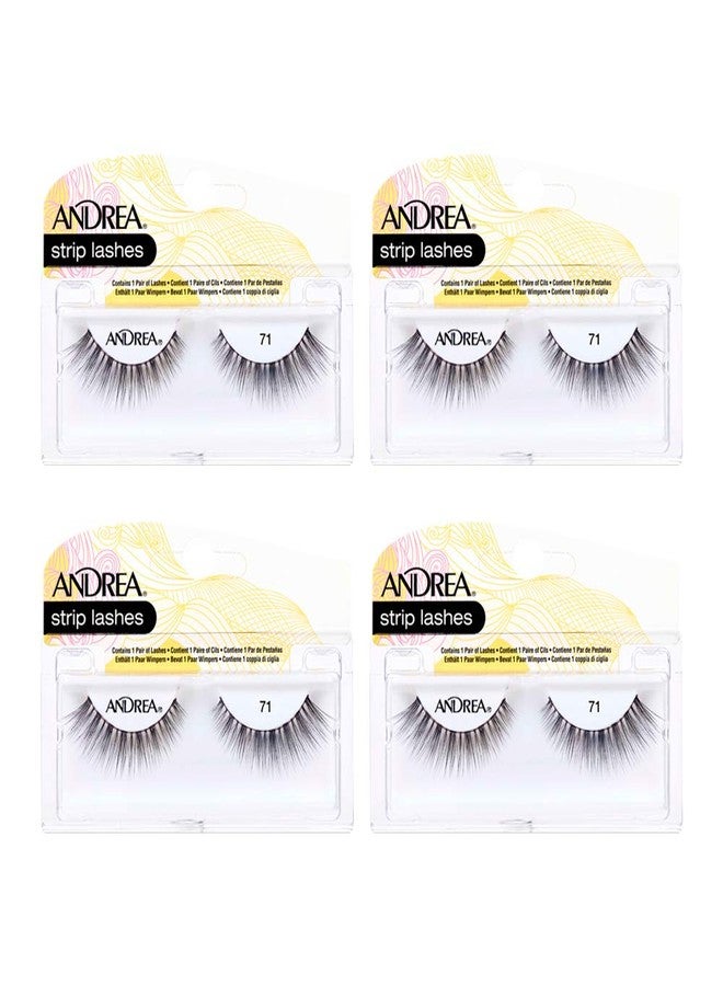 Andrea False Eyelashes Style 71 - Black, Rounded Silhouette, Lightweight, Natural Look Lashes, Reusable Lash Pack, 4 Pairs - Image 1
