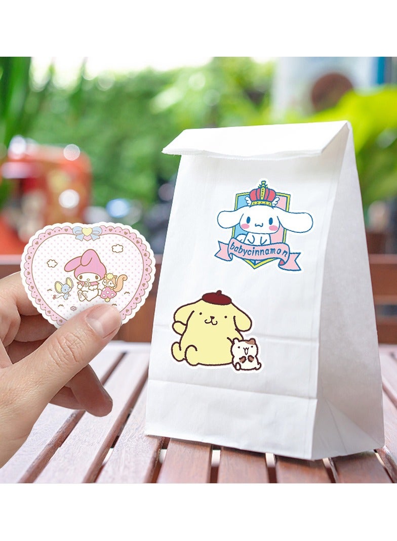 سانريو 100 قطعة من ملصقات مقاومة للماء من الفينيل لرسومات كرتونية لطيفة لأجهزة الكمبيوتر المحمول واللوح التزلج والأمتعة وزجاجة المياه وحزم ملصقات جرافيتي - Image 4