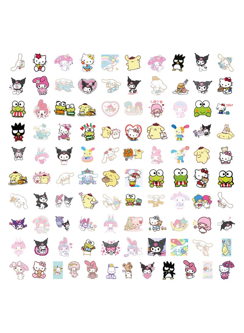 سانريو 100 قطعة من ملصقات مقاومة للماء من الفينيل لرسومات كرتونية لطيفة لأجهزة الكمبيوتر المحمول واللوح التزلج والأمتعة وزجاجة المياه وحزم ملصقات جرافيتي - Image 3