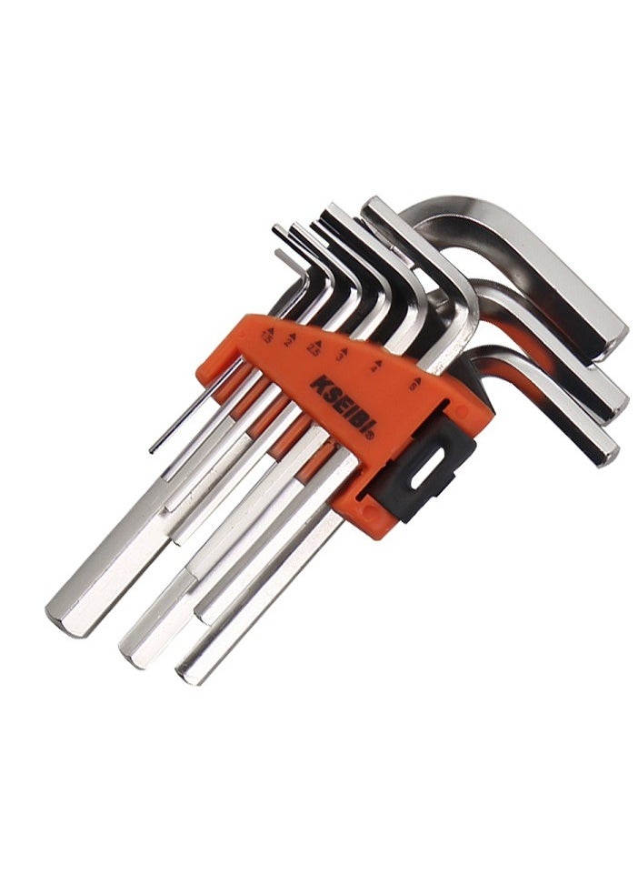 KSEIBI - Hex Key Wrench Set Long 9-Pc, Metric, Long Arm, Chrome Vanadium Steel, to Easily Tighten or Loosen the Bolt and Nut, for Auto Repair, Appliance Repair, Electronics and Bicycle Maintenance and Repair. - Image 1
