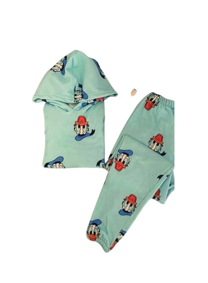 Turquoise women's pajamas with a Donald Duck drawing