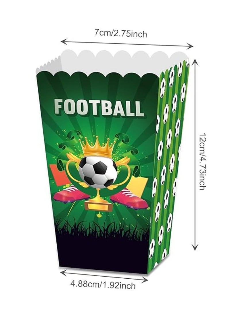 ذا بارتي بوبير لوازم حفلات كرة القدم: 12 علبة من صناديق الفشار لكرة القدم لمستلزمات حفلات أعياد الميلاد - Image 2
