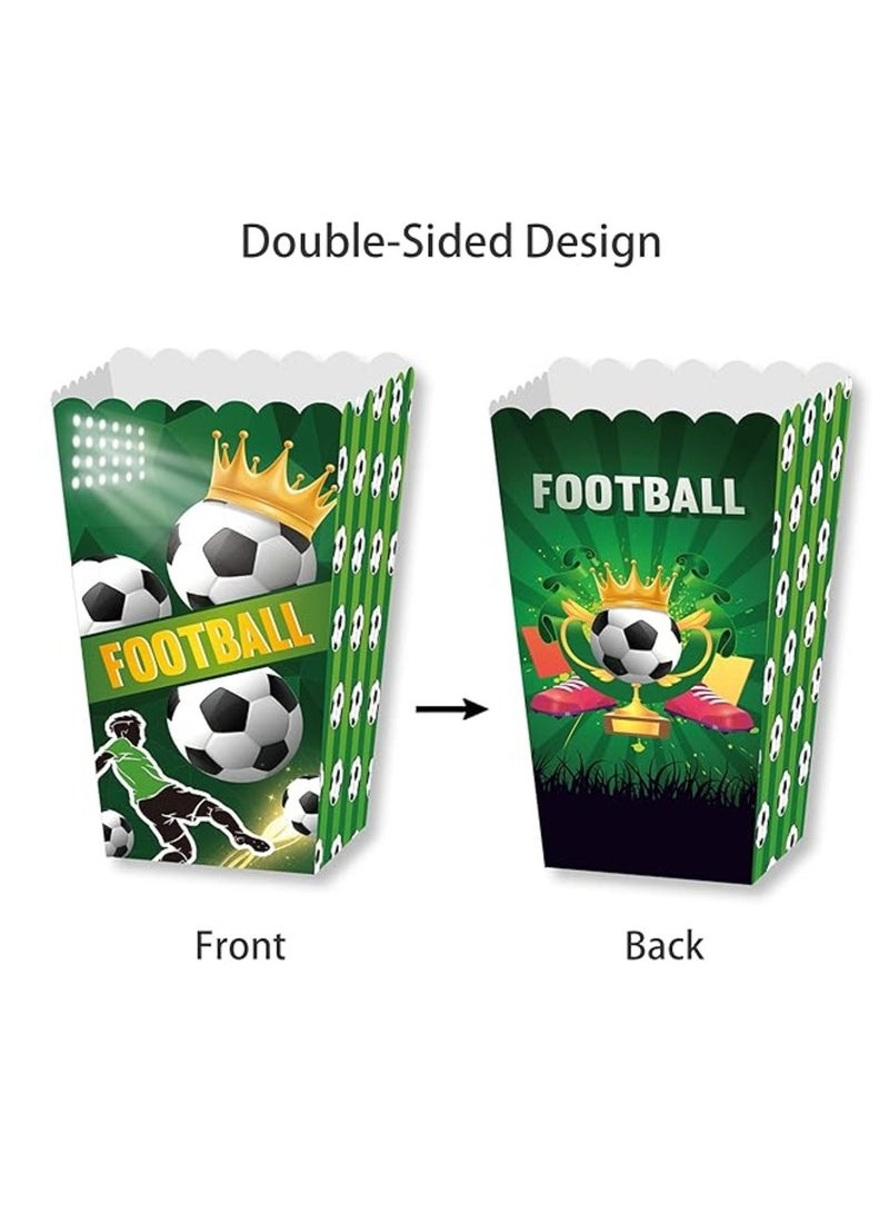 ذا بارتي بوبير لوازم حفلات كرة القدم: 12 علبة من صناديق الفشار لكرة القدم لمستلزمات حفلات أعياد الميلاد - Image 5