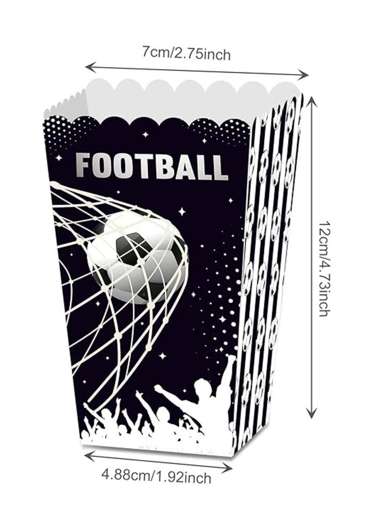 ذا بارتي بوبير لوازم حفلات كرة القدم: 12 علبة من صناديق الفشار لكرة القدم لمستلزمات حفلات أعياد الميلاد - Image 3