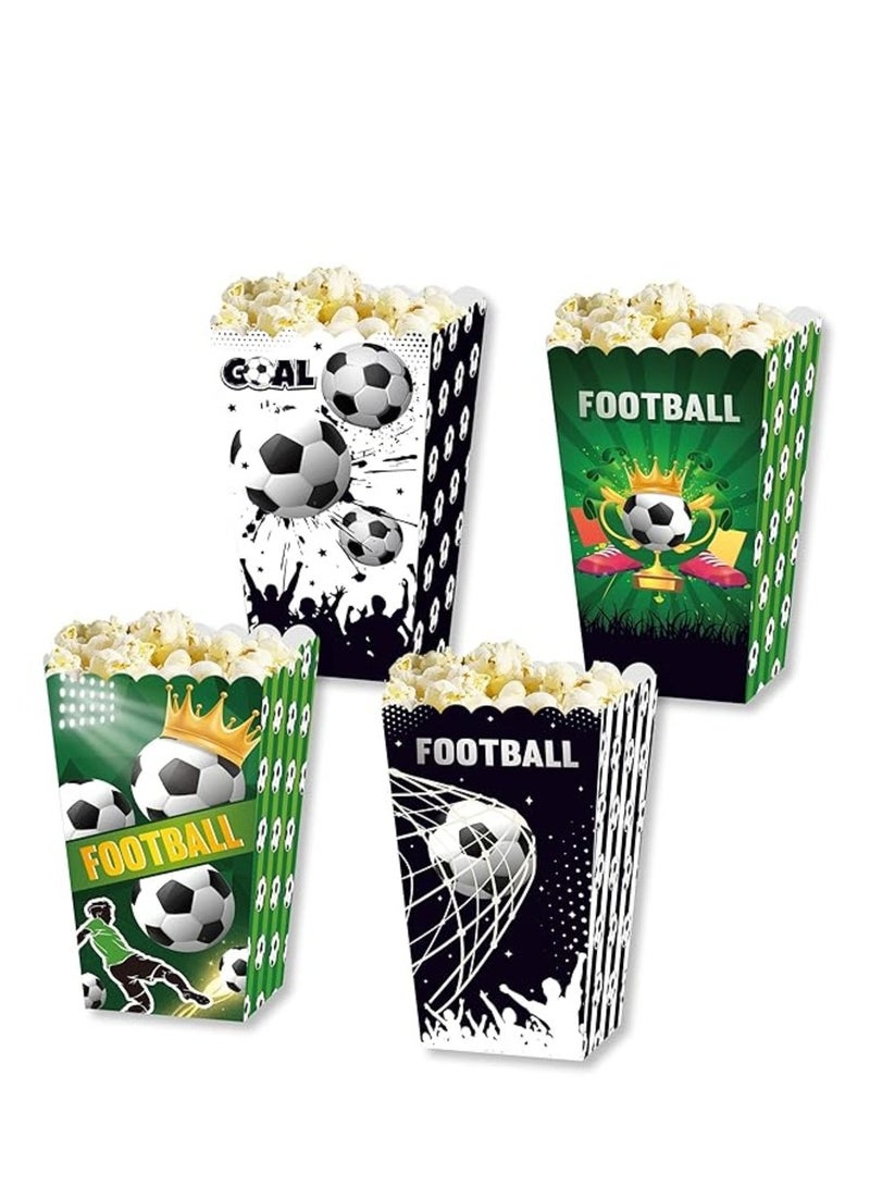 ذا بارتي بوبير لوازم حفلات كرة القدم: 12 علبة من صناديق الفشار لكرة القدم لمستلزمات حفلات أعياد الميلاد - Image 1