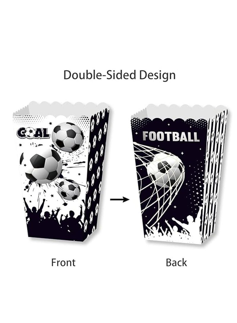 ذا بارتي بوبير لوازم حفلات كرة القدم: 12 علبة من صناديق الفشار لكرة القدم لمستلزمات حفلات أعياد الميلاد - Image 4