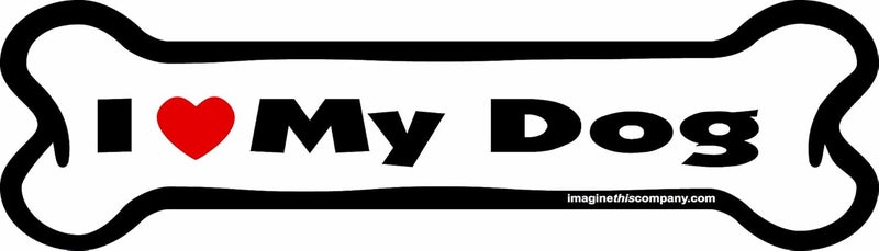I Love My Dog Bone Car Magnet