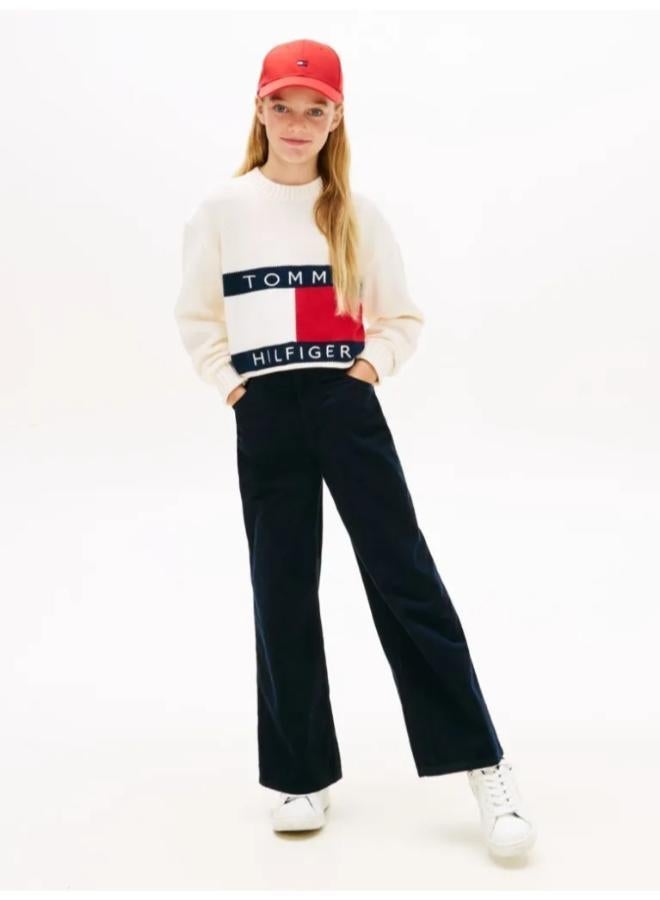 TOMMY HILFIGER Kids Logo Print Crew Neck Sweater - Image 4