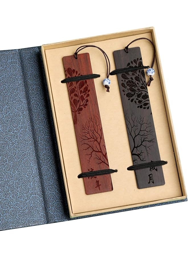 X spring - Bookmark Wooden Bookmark For Handmade Carving Wood Bookmark For Natural Wood Bookmarks Set With Gift Box Book Marks For Teachers Appreciation Birthday Gift Book Lovers - Image 1