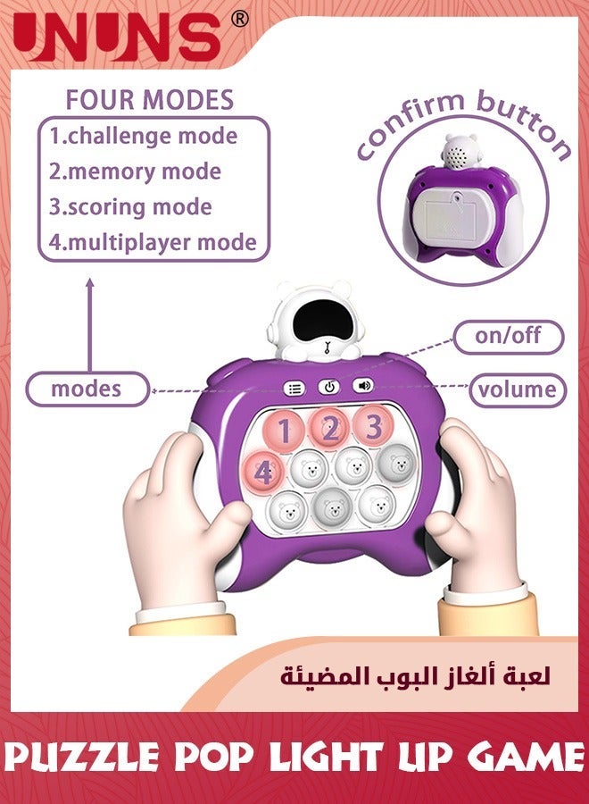 UNUNS Quick Push Bubbles Game,Handheld Console Bubble Pop Puzzle Game Sensory Fidget Toy,Electronic Game,Cool Stuff Toys,Gift For Adults Teens Kids Stress Relief And Brain Exercise,Purple  - Image 4