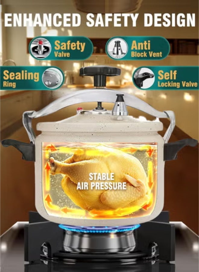TORNADO 5L White Pressure Cooker | Granite Coating for Easy Cleaning, Reinforced Aluminum Alloy Design, Energy-Saving Fast Cooking Solution for Small Families - Image 2