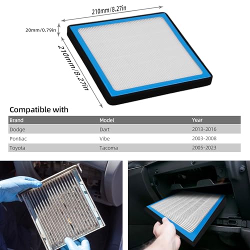 SEINECA CF10374 Cabin Air Filter Compatible with Toyota 05-23 Tacoma, Dodge 13-16 Dart, Pontiac 03-08 Vibe Replaces #87139YZZ09 OEM Replacement AC Filter with Carbon for Car Air Conditioner - Image 3