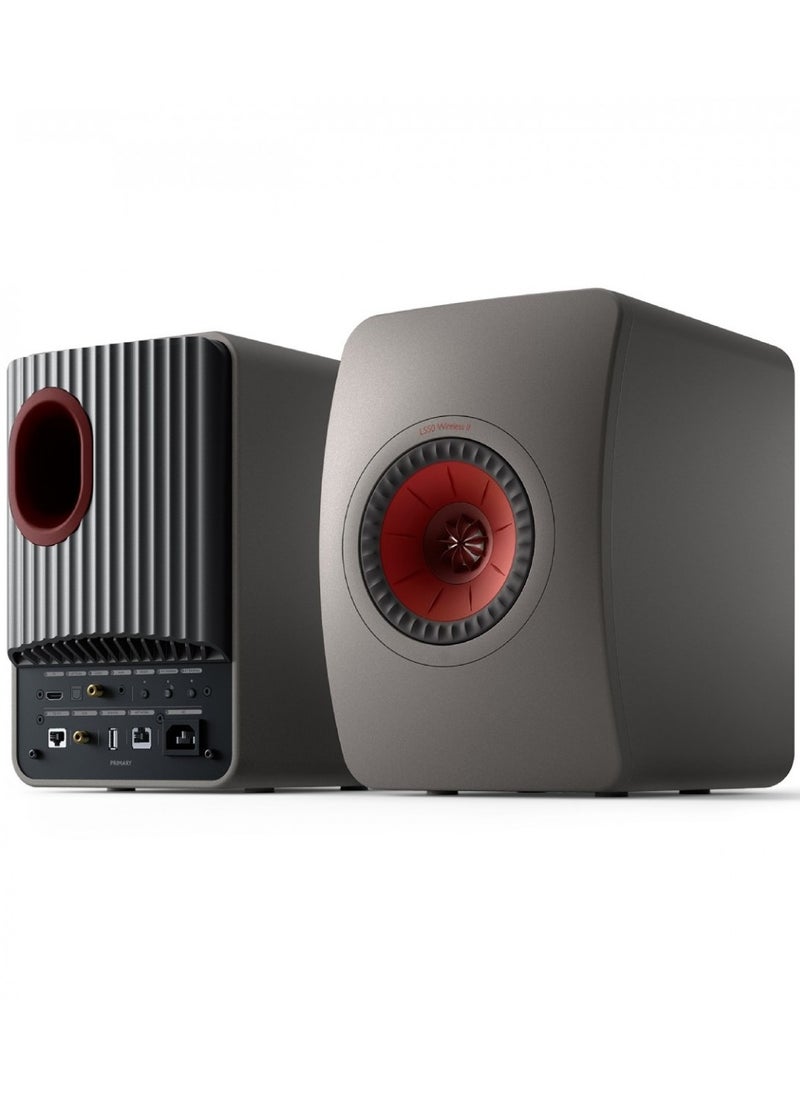 Kef - KEF LS50W MKII Wireless Speakers (Pair), Titanium Grey - Image 1