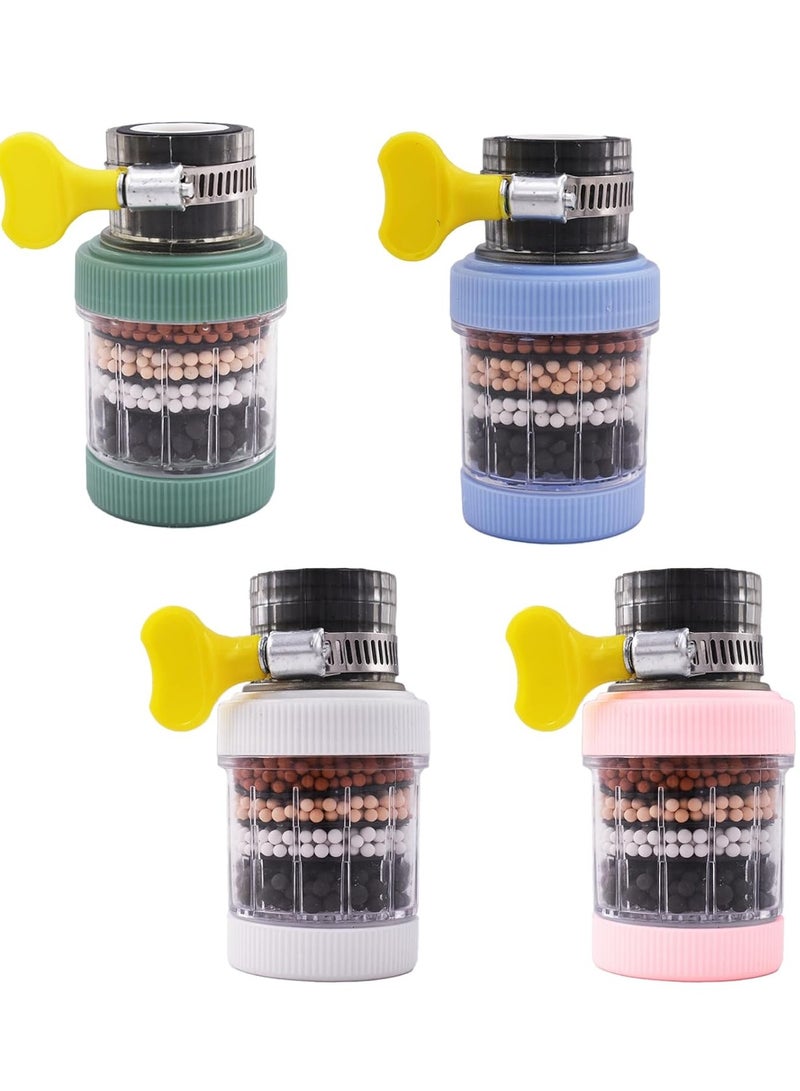 4 Pack Faucet Mount Filters,Faucet Water Filter for Kitchen,Purifier Kitchen Tap Filtration for Kitchen Bathroom with Activated Carbon Removes Chlorine Fluoride Heavy Metals Hard Water (Random Color) - Image 1