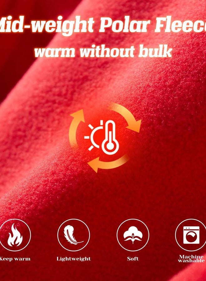 Spring&Gege Youth Solid Full-Zip Polar Fleece Jacket for Children, Red, 11-12 Years - Image 4
