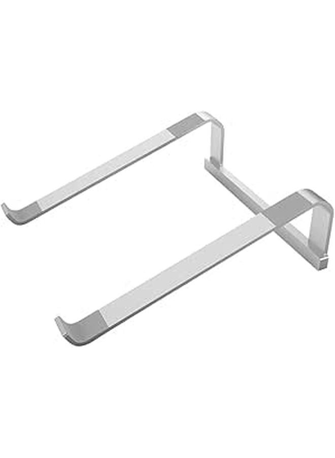Aluminum Alloy Portable Laptop Stand Heat Sink Base Elevated Riser for Desk Use Silver - Image 1