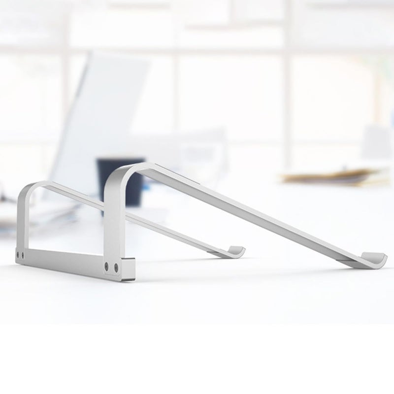 Aluminum Alloy Portable Laptop Stand Heat Sink Base Elevated Riser for Desk Use Silver - Image 4