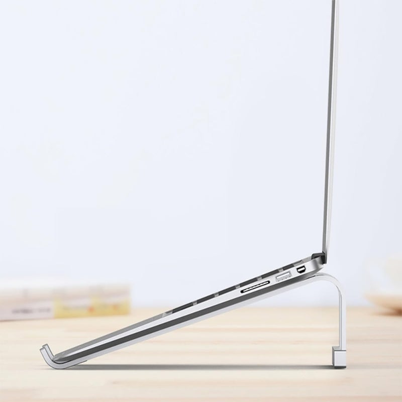 Aluminum Alloy Portable Laptop Stand Heat Sink Base Elevated Riser for Desk Use Silver - Image 5