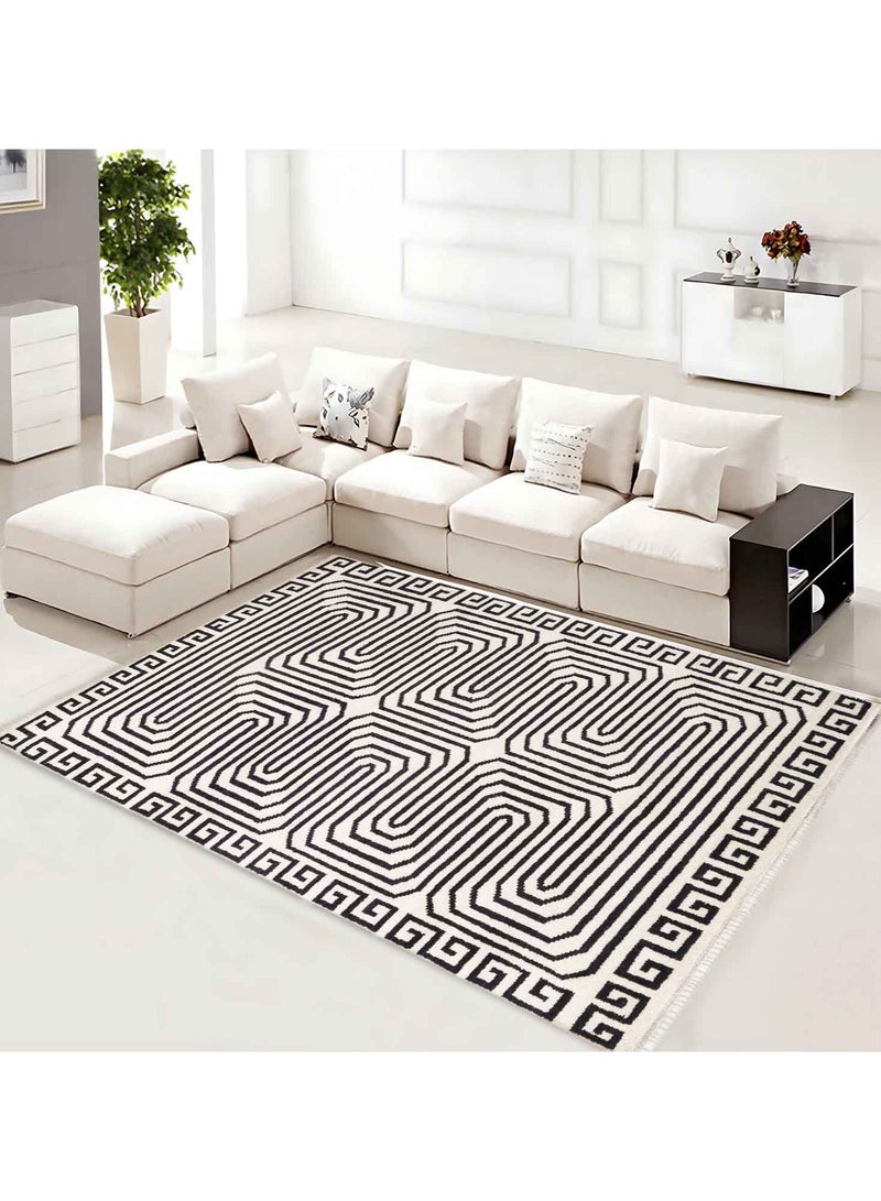 VALOR -WOOL RUG- 150X230 CMS - BLACK / IVORY - Image 1