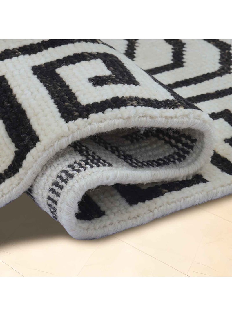 VALOR -WOOL RUG- 150X230 CMS - BLACK / IVORY - Image 3
