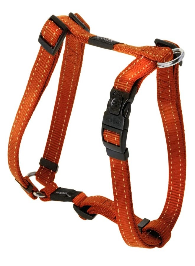 Rogz Reflective Adjustable Dog H Harness for Large Dogs; matching collar and leash available, Orange - Image 1