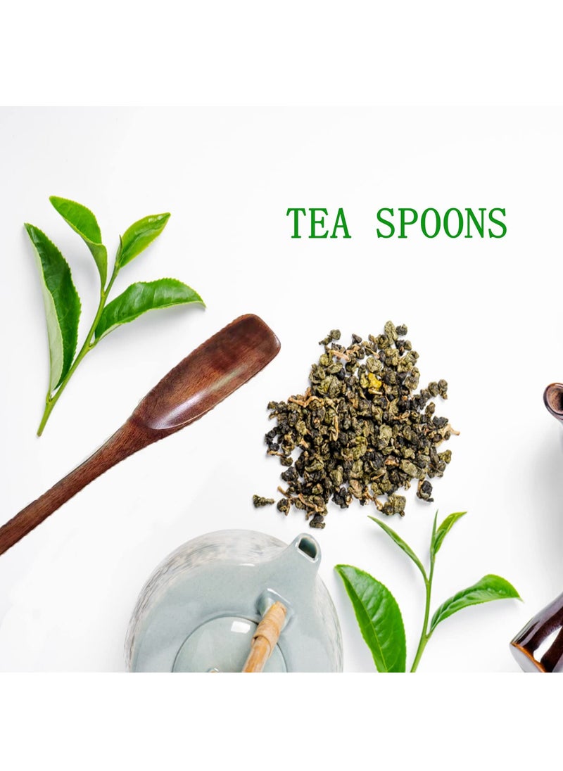 Excefore - Wooden Spoons Coffee Spoons Teaspoons Handmade Wood Tasting Spoon Iced Tea Spoons Mini Stirring Spoon Espresso Mixing Spoon Teaspoon Dessert Honey Spoons Table Spoon - Image 1