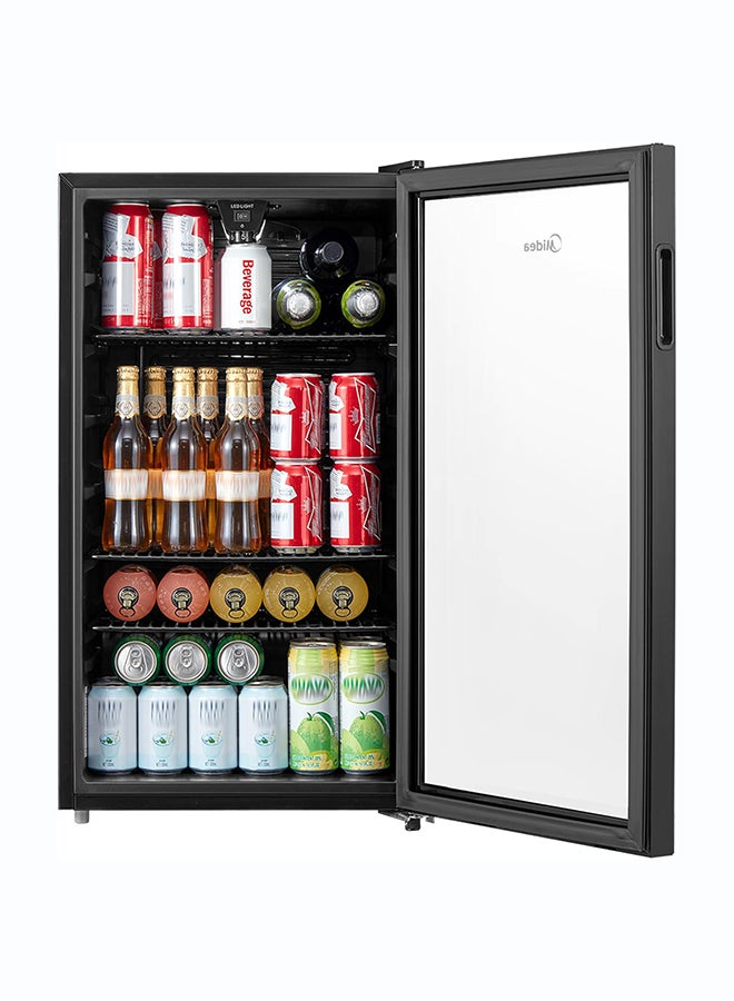Midea Freestanding Single Door Beverage Cooler With 150L Gross & 93L Net Capacity, Air-Cooled Thermostatic Wine Cabinet, Compact Cooler With Glass Door, Recessed Handle, 150 L 220 kW MDRW150FGG22AE black - Image 3