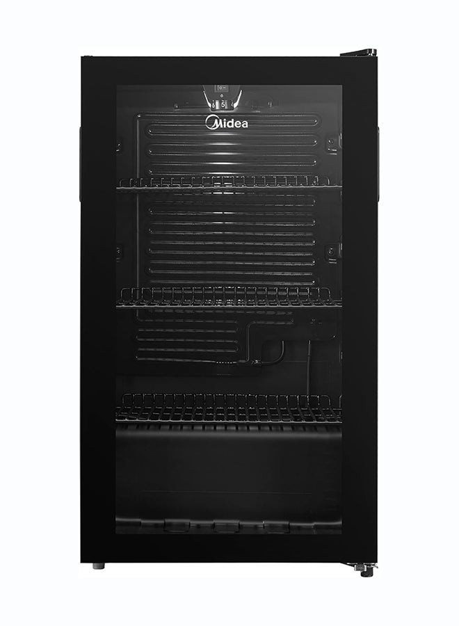 Midea Freestanding Single Door Beverage Cooler With 150L Gross & 93L Net Capacity, Air-Cooled Thermostatic Wine Cabinet, Compact Cooler With Glass Door, Recessed Handle, 150 L 220 kW MDRW150FGG22AE black - Image 4