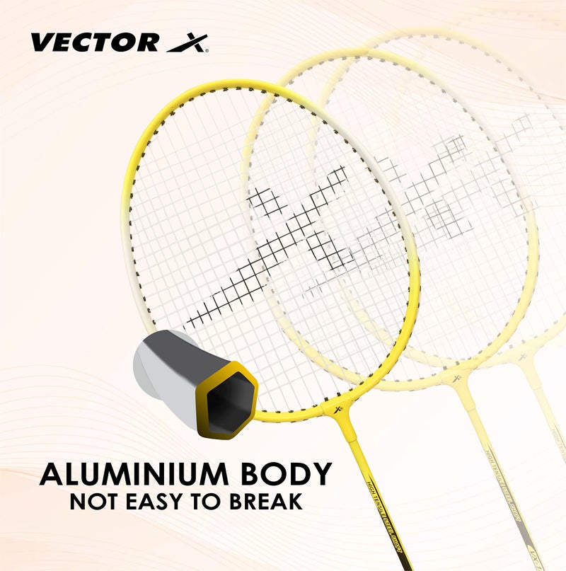 Vector X VXB-150 Badminton Racquet (1 PC Racquet, Yellow) - Image 3