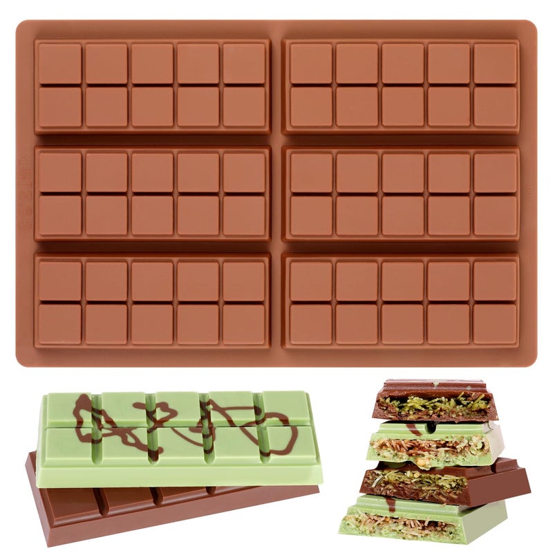 Fimary Chocolate Bar Mold - Non-Stick Chocolate Molds  Food Grade Silicone Deep Chocolate Bar Mold For Dubai Chocolate Bar Pistachio  Candy  Chocolate Snacks  Milk Chocolate Bar - Image 1